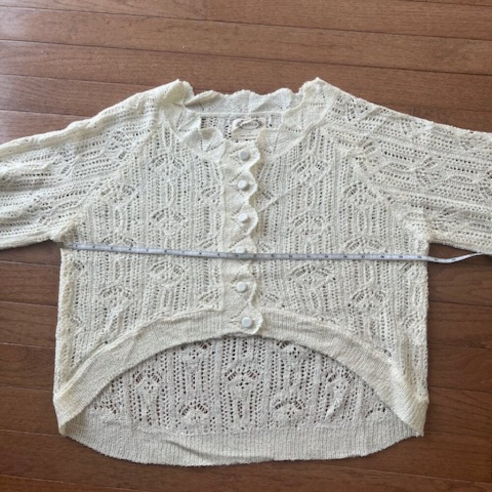 Joyfolie Jelina Button Down High Low Crochet Sweater in Cream NWOT - Size S - Picture 9 of 13